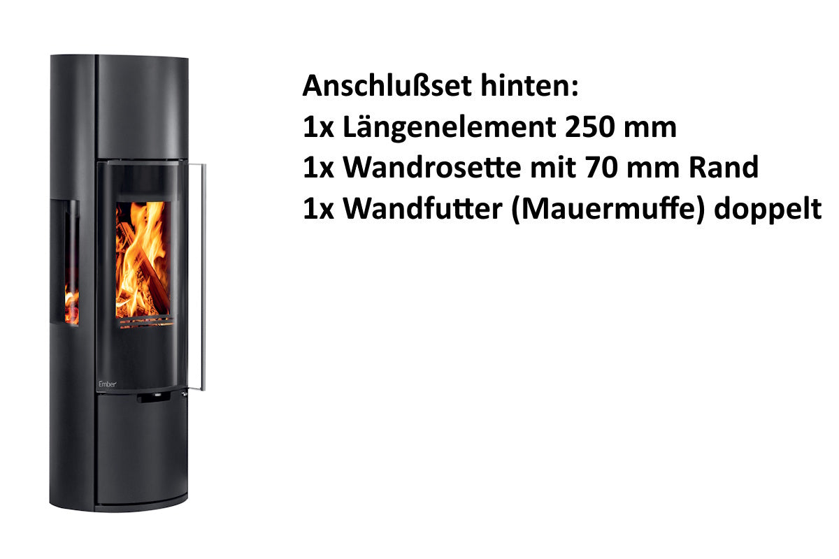 Ember Kaminofen E-15XL VG drei Glasscheiben Vollglastür